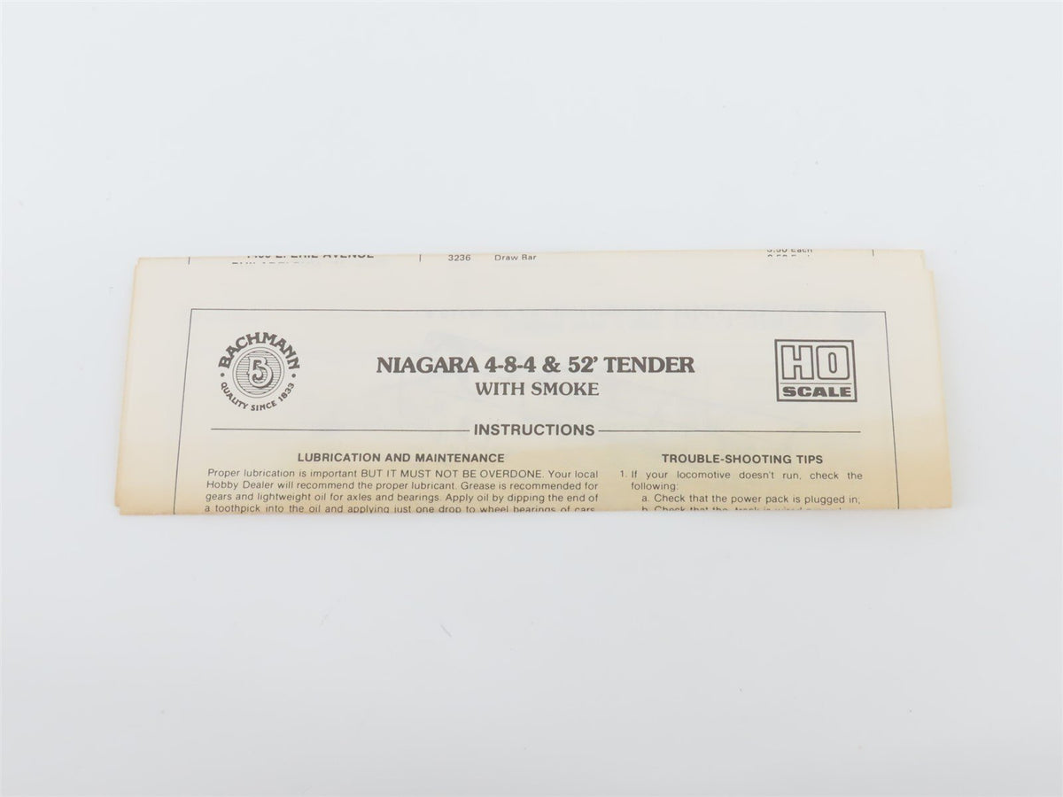 HO Scale Bachmann 41-540-20 NYC New York Central Niagara 4-8-4 Steam #6008