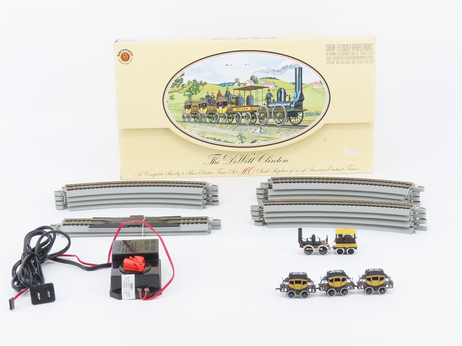 HO Scale Bachmann 00641 The DeWitt Clinton Steam Passenger Set wTrack & Power