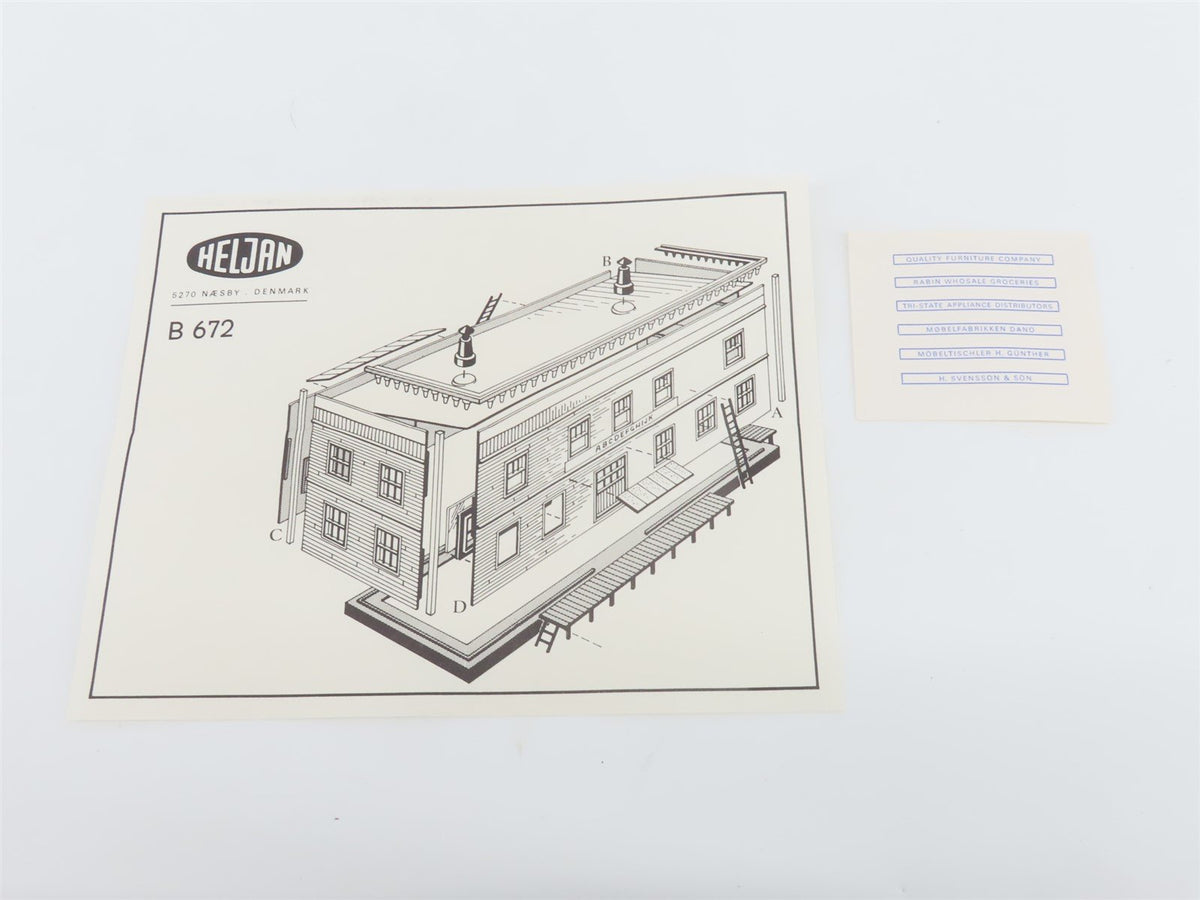 N Scale Heljan Kit B672 Furniture Factory - SEALED