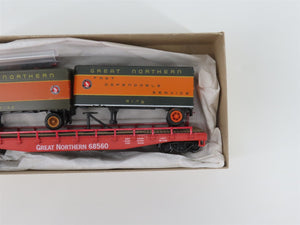 HO Scale Athearn GN Great Northern Flat Car #68560 w/ 2 Trailers - CUSTOM