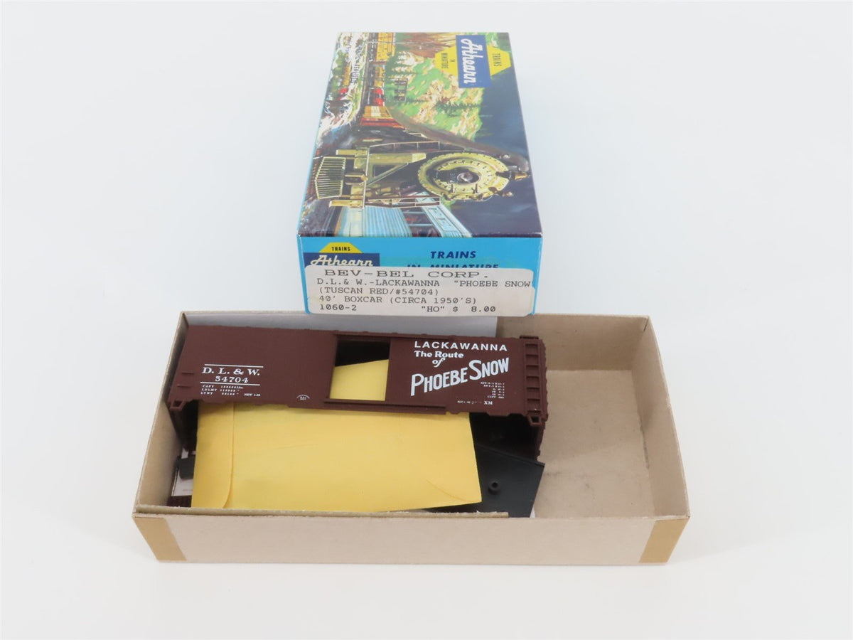 HO Athearn Bev-Bel Kit 1060-2 DL&amp;W Lackawanna Phoebe Snow 40&#39; Box Car #54704