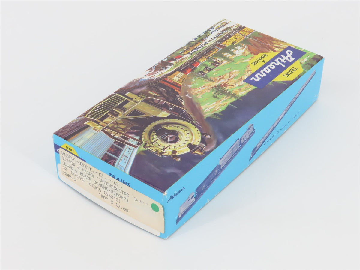 HO Scale Athearn Bev-Bel 2240-5 BM Boston &amp; Maine 40&#39; Box Car #76067