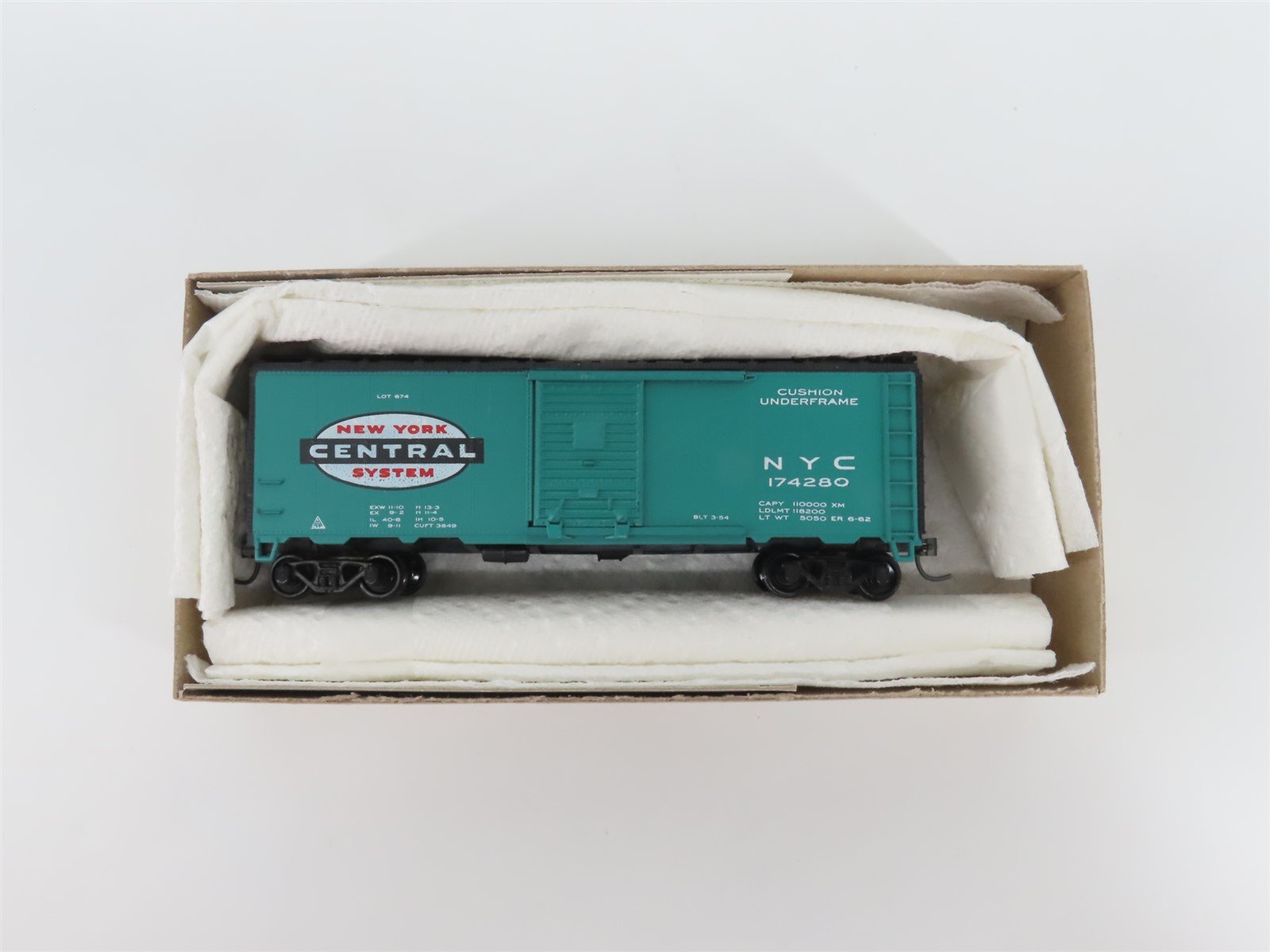 HO Scale Athearn Bev-Bel 1491 NYC New York Central 40' Box Car #174280
