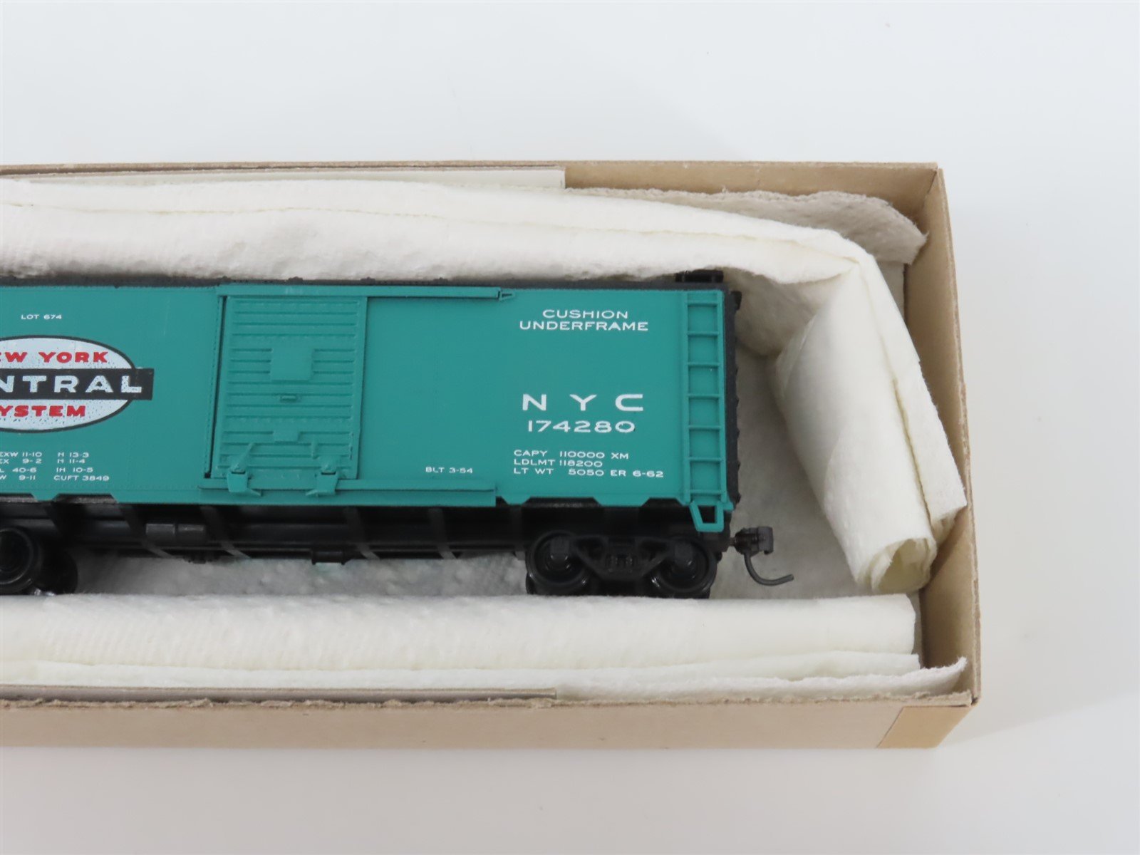 HO Scale Athearn Bev-Bel 1491 NYC New York Central 40' Box Car #174280