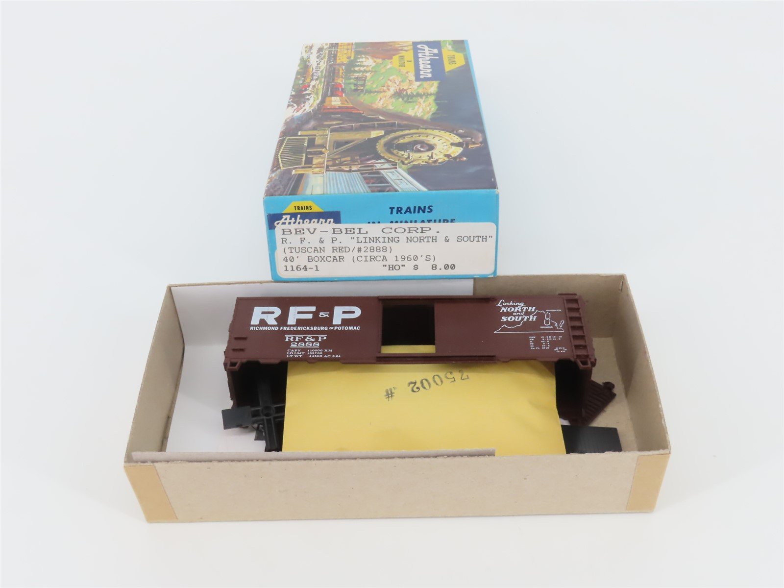 HO Scale Athearn Bev-Bel Kit 1164-1 RF&P Linking North & South 40' Box Car #2888