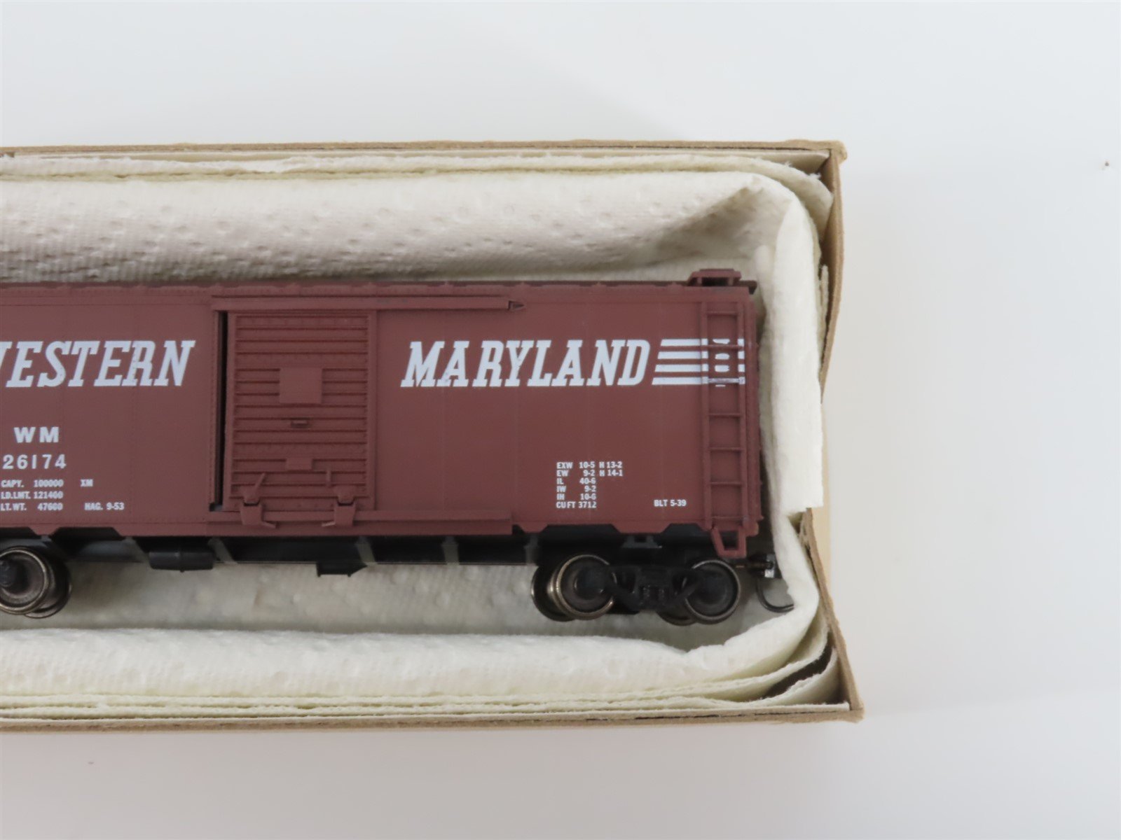 HO Athearn Bev-Bel Collectors Corner 1008 WM Western Maryland 40' Box Car #26174