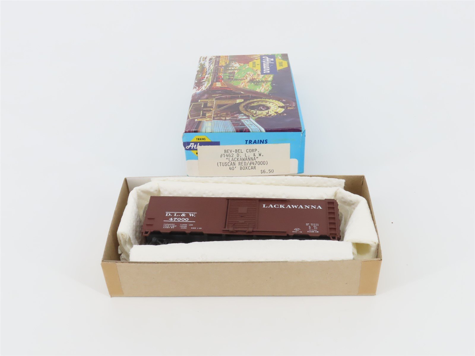 HO Scale Athearn Bev-Bel 1462 DL&W Lackawanna 40' Single Door Box Car #47000