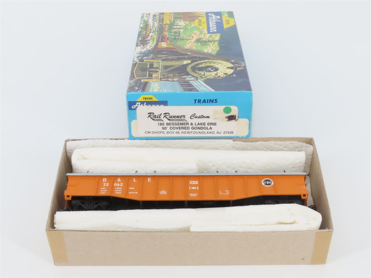 HO Athearn Rail Runner 185 B&amp;LE Bessemer &amp; Lake Erie 50&#39; Covered Gondola #32062