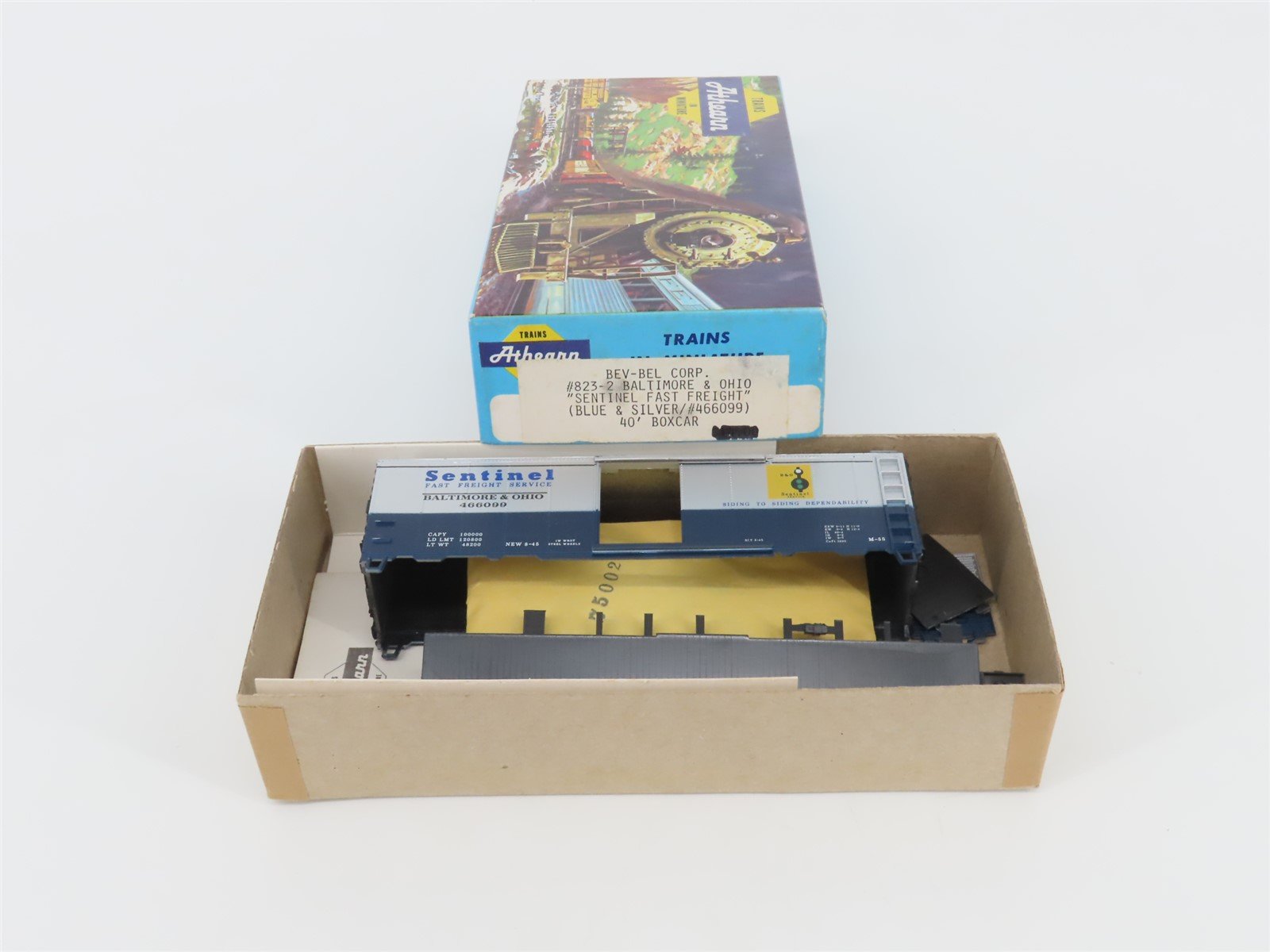 HO Scale Athearn Bev-Bel Kit 823-2 B&O Sentinel Fast Freight 40' Box Car #466099