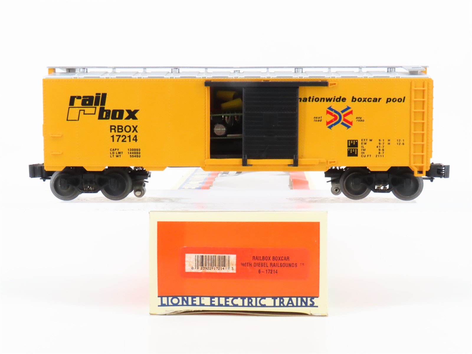 O Gauge 3-Rail Lionel 6-17214 RBOX Rail Box Boxcar W/Sound #17214