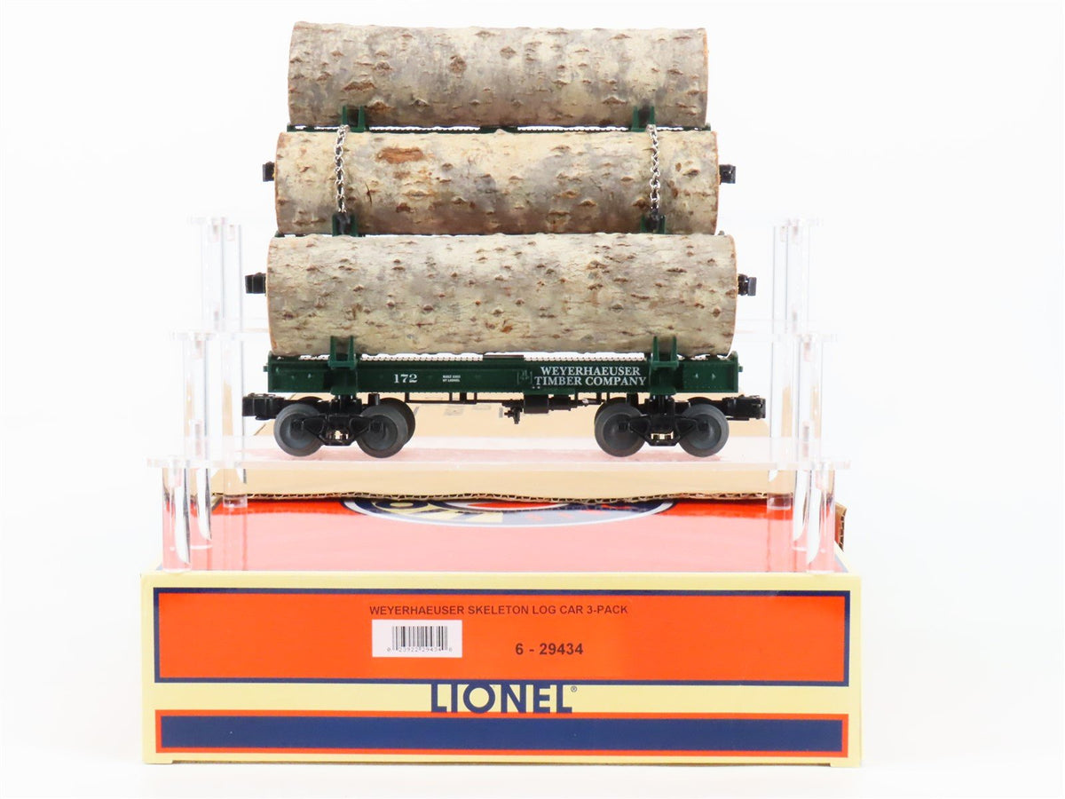 O Gauge 3-Rail Lionel 6-29434 Weyerhaeuser Skeleton Log Car 3-Pack