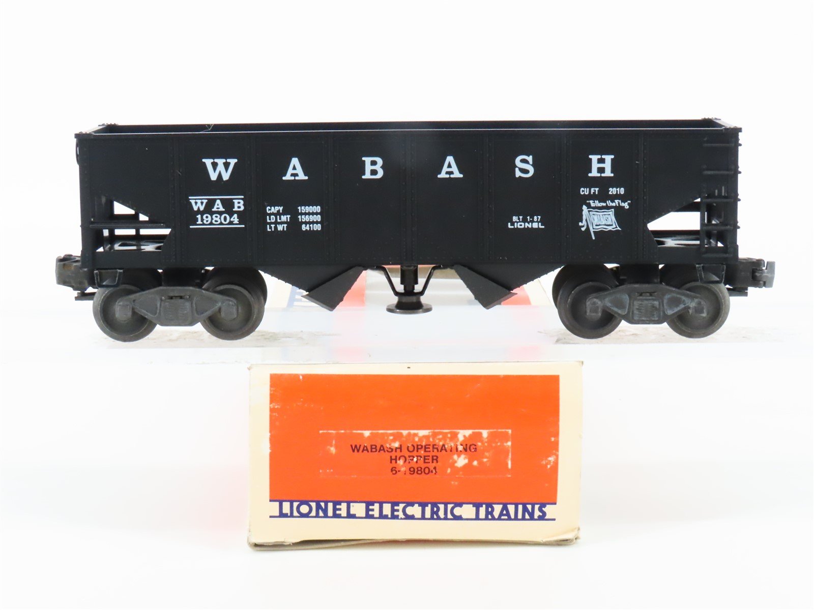 O Gauge 3-Rail Lionel 6-19804 WAB Wabash Operating Hopper #19804