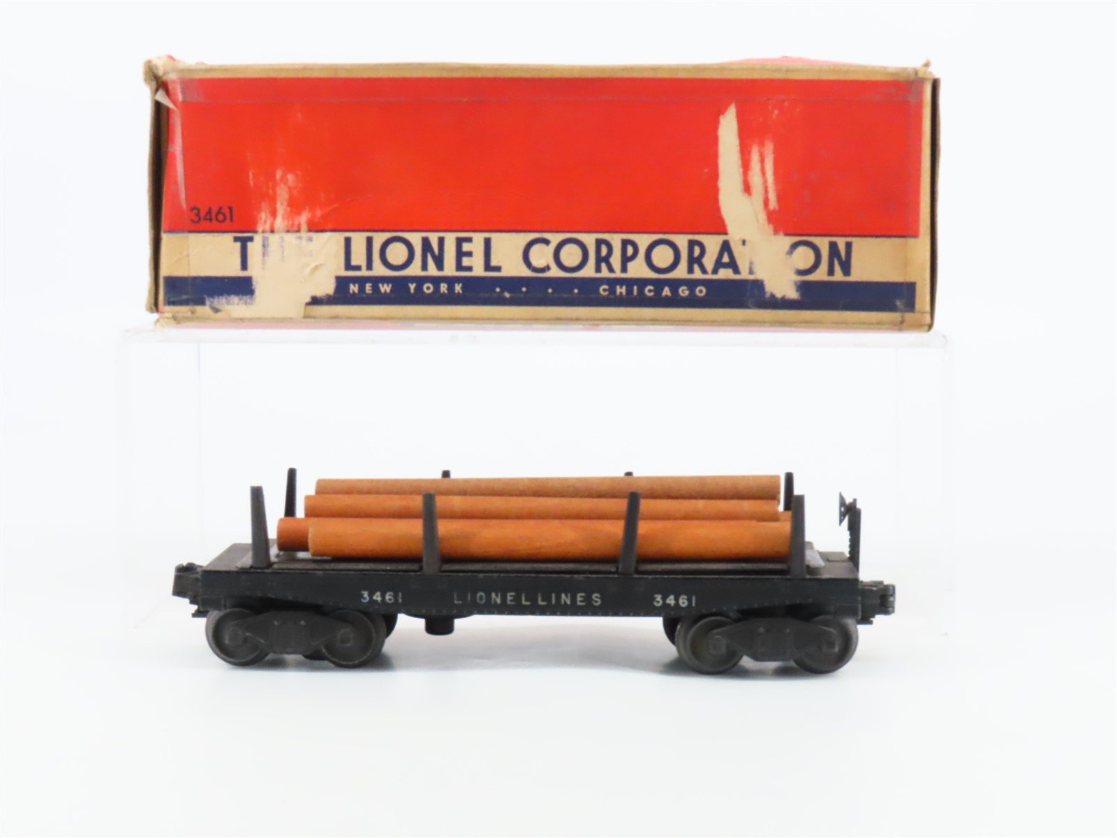 O Gauge 3-Rail Lionel 3461 Lionel Lines Automatic Lumber Car #3461 w/Logs