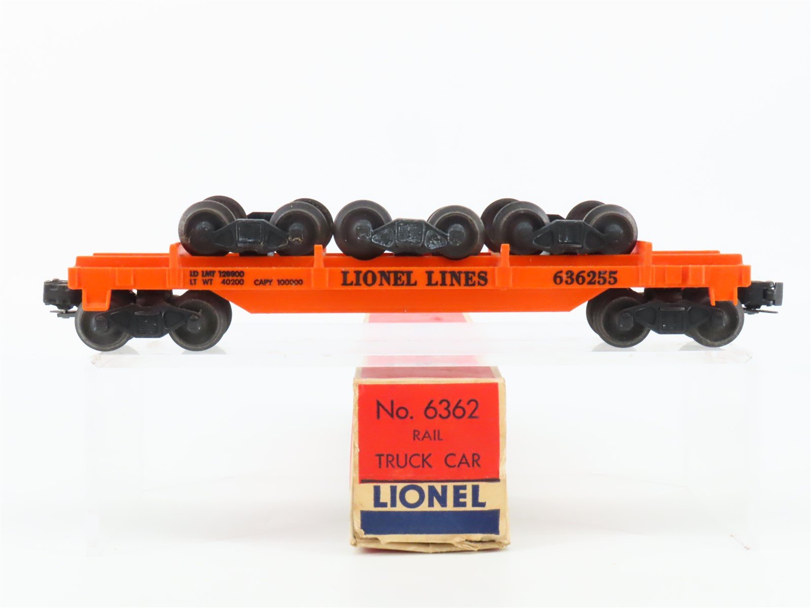 O Gauge 3-Rail Lionel #6362 Lionel Lines Rail Truck Flat Car #636255