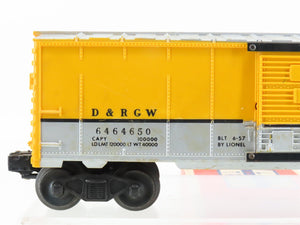 O Gauge 3-Rail Lionel 6464-650 D&RGW Rio Grande Single Door Box Car #6464650
