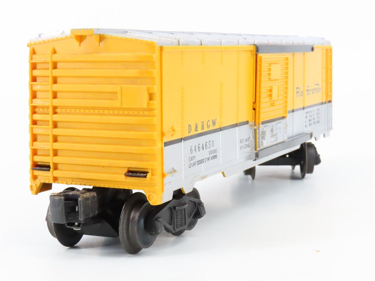 O Gauge 3-Rail Lionel 6464-650 D&amp;RGW Rio Grande Single Door Box Car #6464650