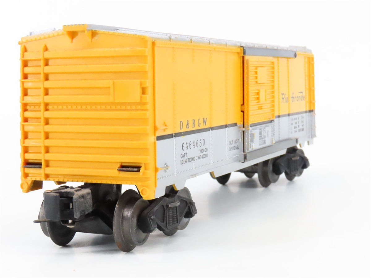 O Gauge 3-Rail Lionel 6464-650 D&amp;RGW Rio Grande Single Door Box Car #6464650