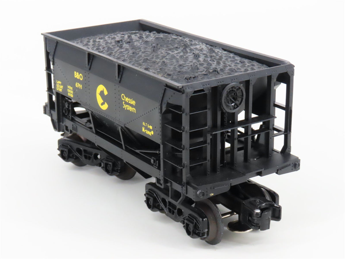 O Gauge 3-Rail K-Line K-6711 B&amp;O Chessie System Ore Car w/Load #6711