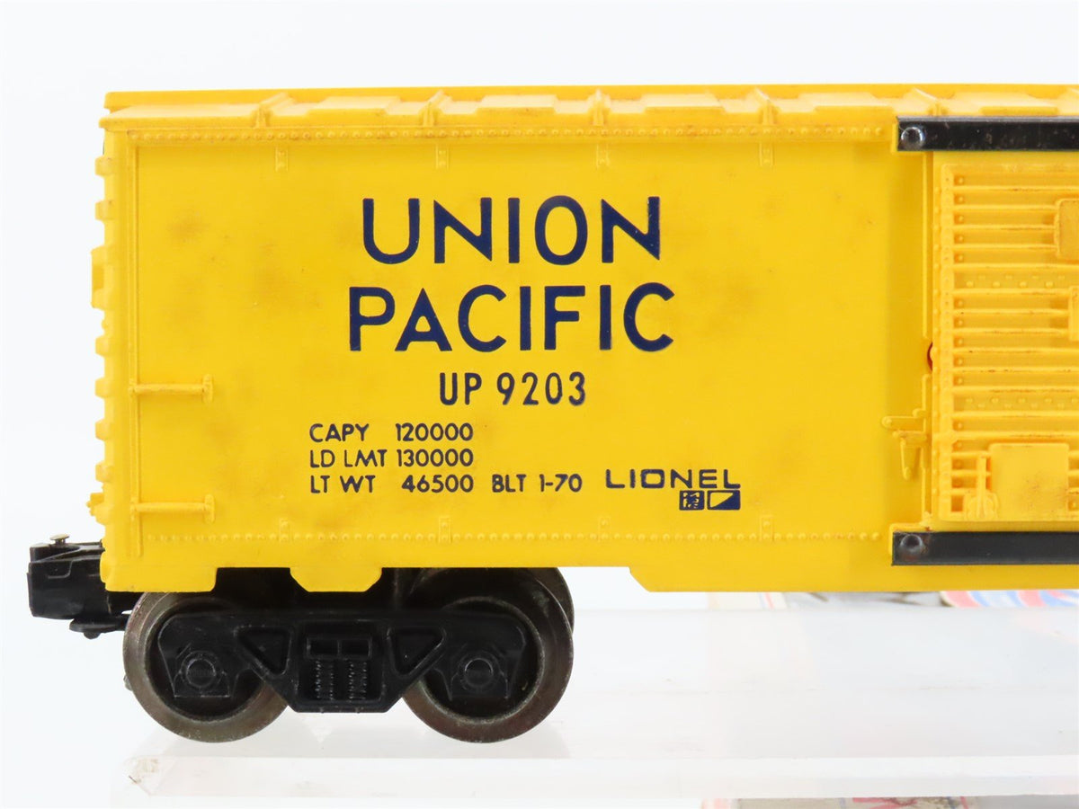 O Gauge 3-Rail Lionel UP Union Pacific Single Door Box Car #9203