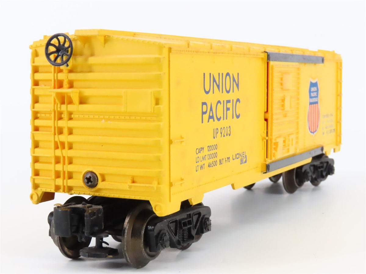 O Gauge 3-Rail Lionel UP Union Pacific Single Door Box Car #9203