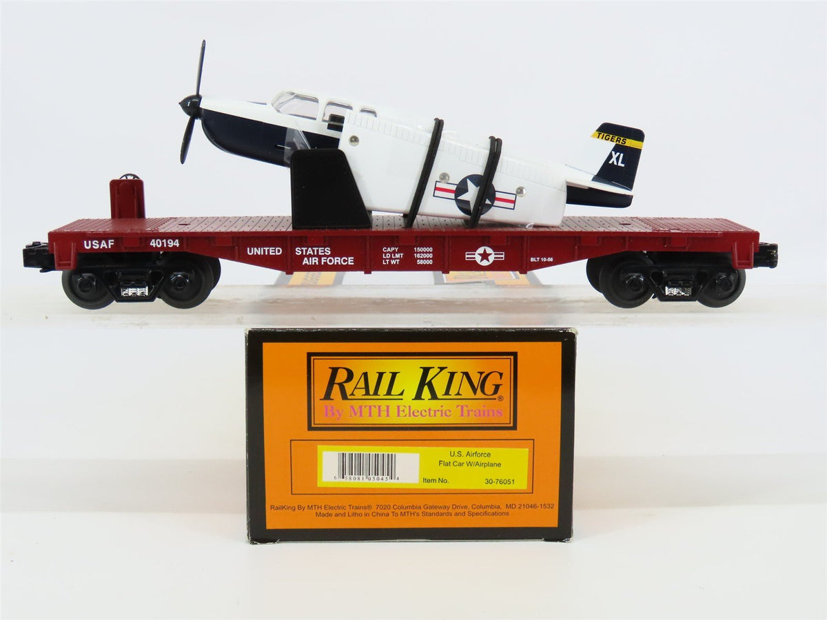 O Gauge 3-Rail MTH Rail King 30-76051 USAF Flat Car #40194 w/Airplane