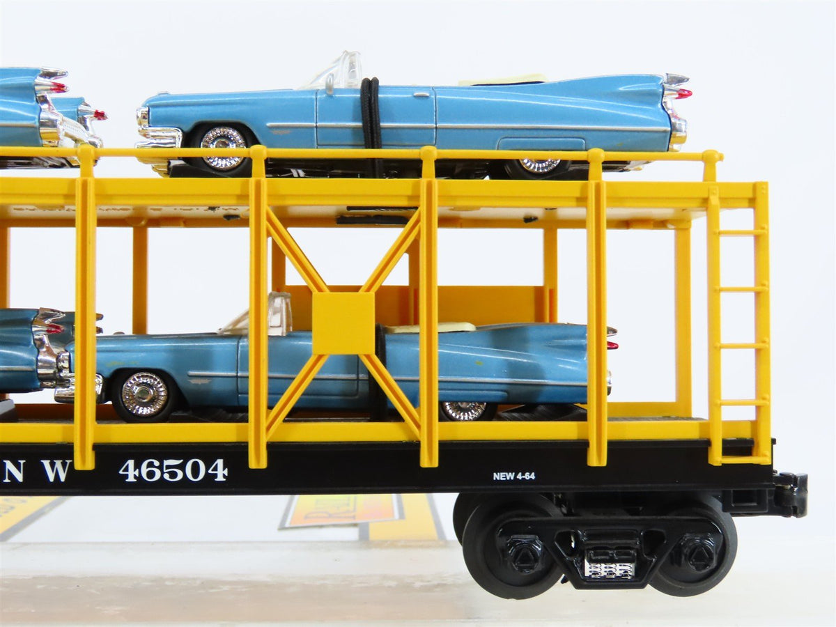 O Gauge 3-Rail MTH Rail King 30-76139 CNW Auto Carrier # 46504 w/1959 Cadillacs