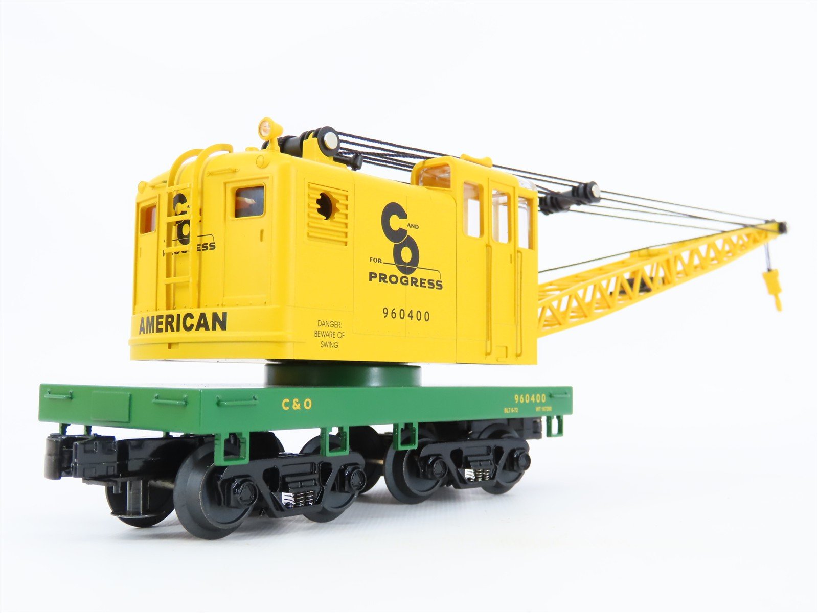 O Gauge 3-Rail MTH Rail King 30-79031 C&O Chesapeake & Ohio Crane Car #960400