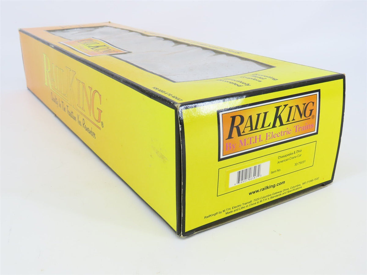 O Gauge 3-Rail MTH Rail King 30-79031 C&amp;O Chesapeake &amp; Ohio Crane Car #960400