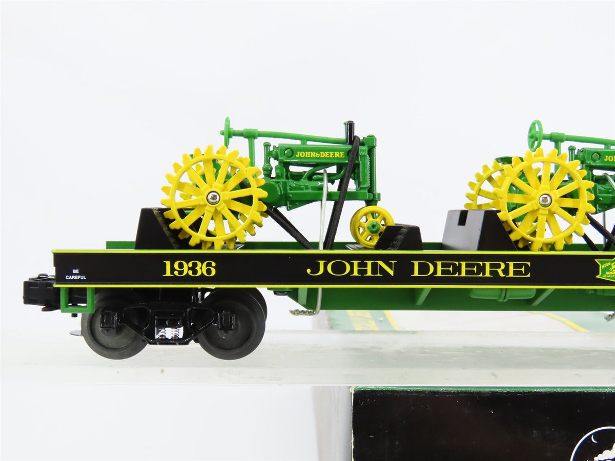 O Gauge 3-Rail MTH 20-98362 John Deere Flat Car #1936 W/ 3 Model A Tractors