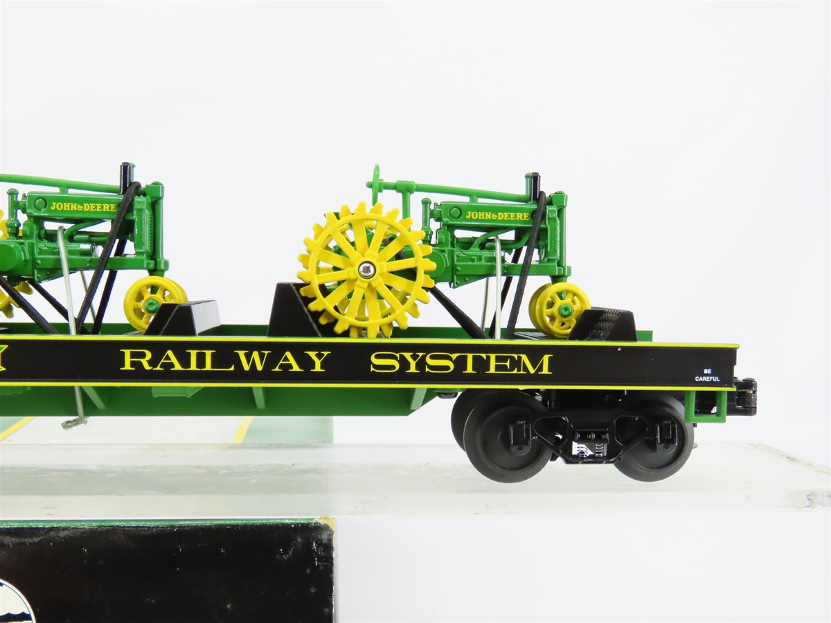 O Gauge 3-Rail MTH 20-98362 John Deere Flat Car #1936 W/ 3 Model A Tractors