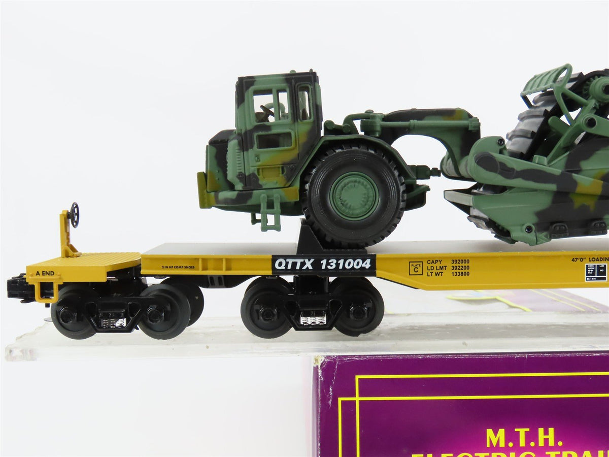 O Gauge 3-Rail MTH 20-98379 TTX Flat Car #131004 W/ US Army Military Scraper