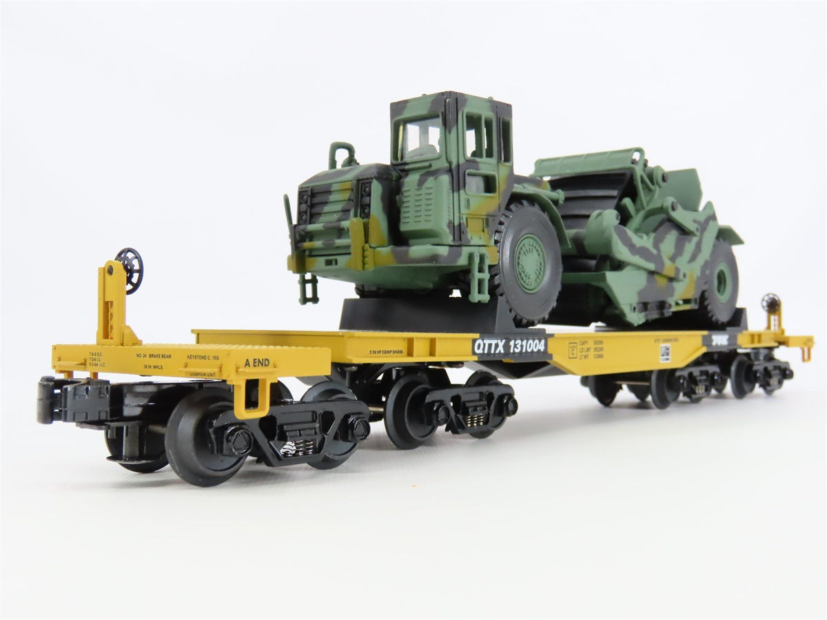 O Gauge 3-Rail MTH 20-98379 TTX Flat Car #131004 W/ US Army Military Scraper
