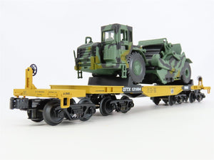 O Gauge 3-Rail MTH 20-98379 TTX Flat Car #131004 W/ US Army Military Scraper