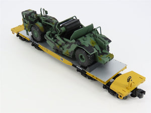 O Gauge 3-Rail MTH 20-98379 TTX Flat Car #131004 W/ US Army Military Scraper