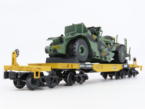 O Gauge 3-Rail MTH 20-98379 TTX Flat Car #131004 W/ US Army Military Scraper