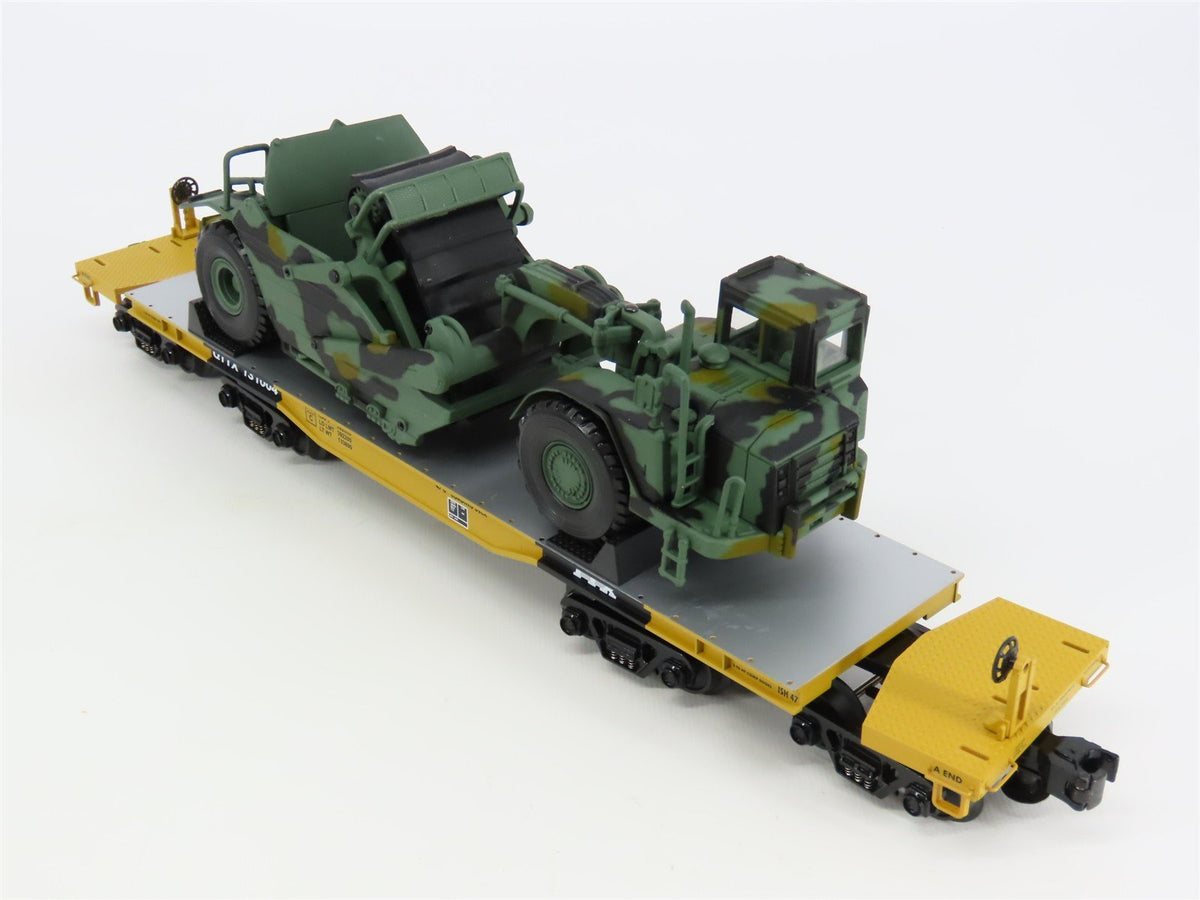 O Gauge 3-Rail MTH 20-98379 TTX Flat Car #131004 W/ US Army Military Scraper