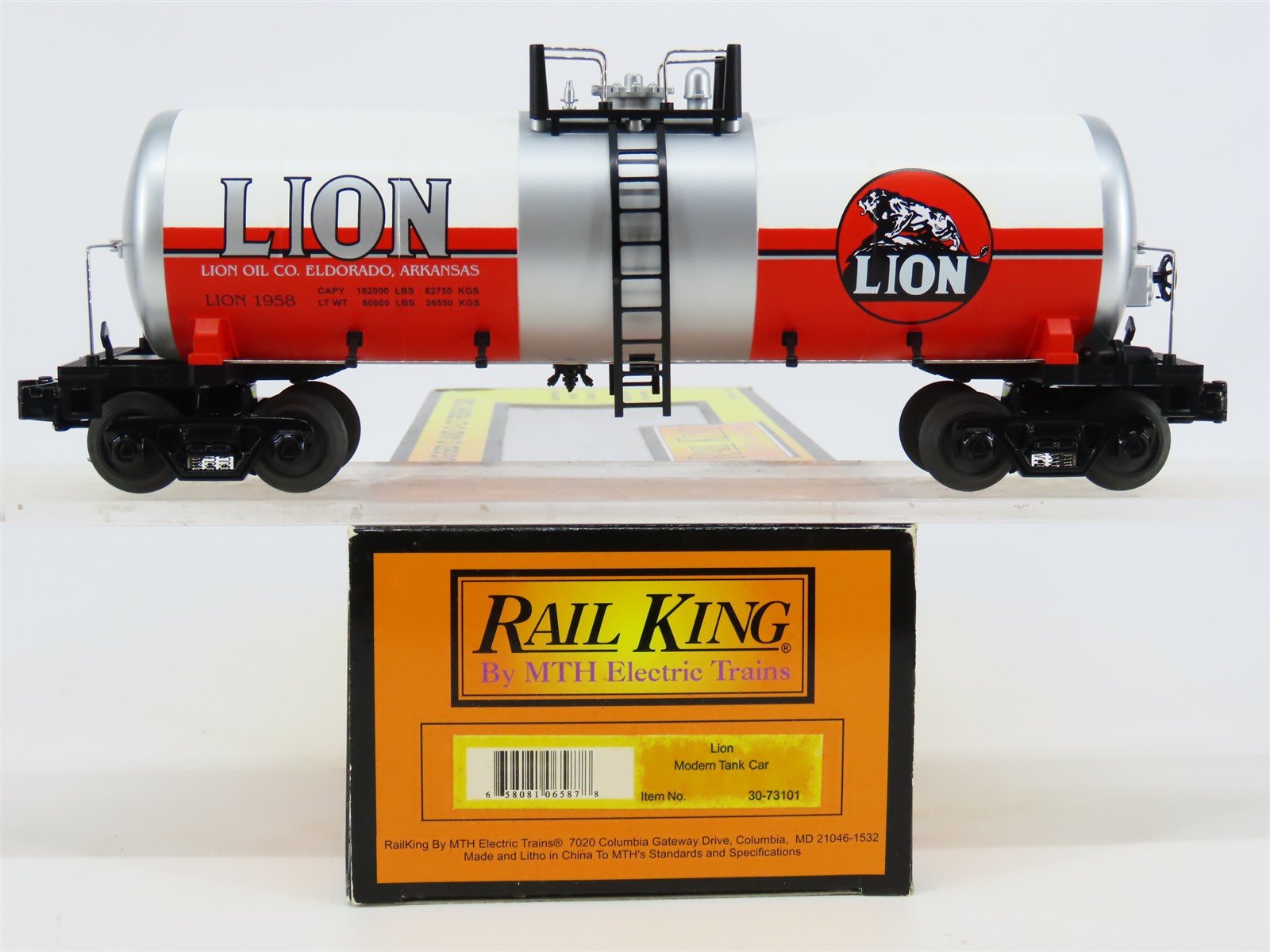 O Gauge 3-Rail MTH Rail King 30-73101 Lion Oil Co Single Dome Tank Car