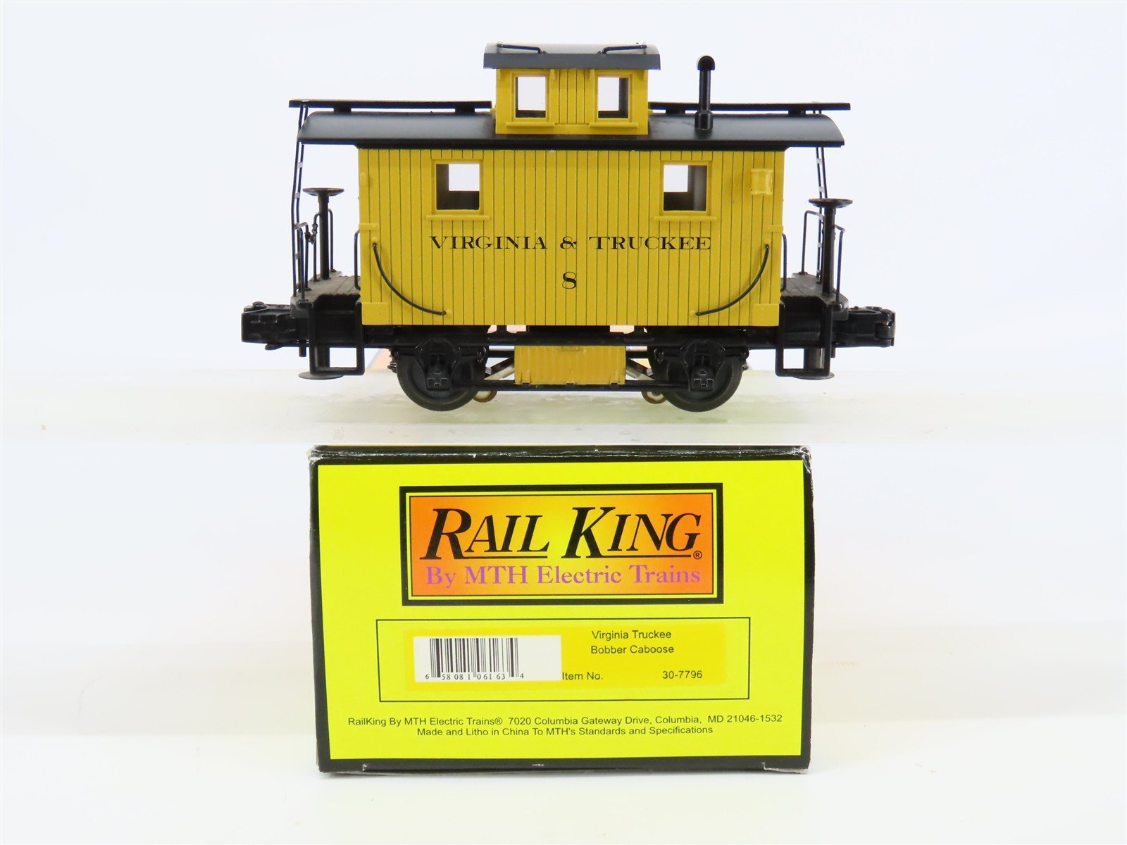 O Gauge 3-Rail MTH Rail King 30-7796 V&T Virginia & Truckee Bobber Caboose #8