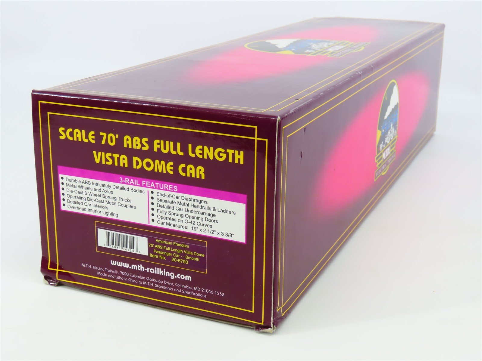 O Gauge 3-Rail MTH 20-6793 American Freedom Glen Onoko Vista Dome Passenger Car