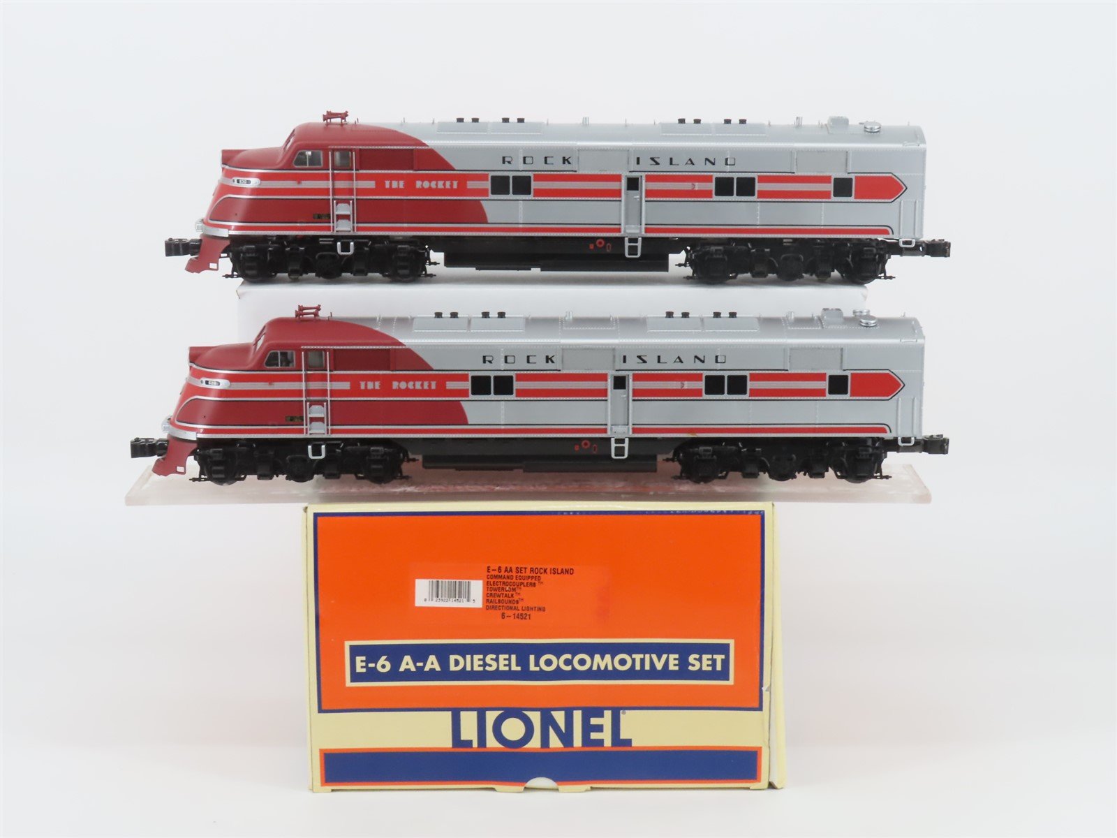 O Gauge 3-Rail Lionel 6-14521 RI Rock Island E6 A/A Diesel Locomotive Set w/TMCC