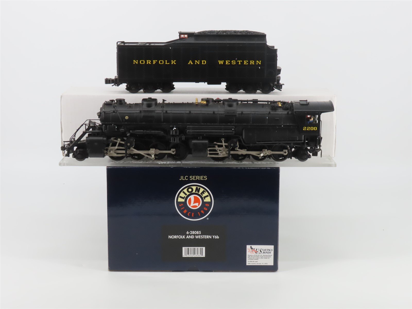 O Gauge 3-Rail Lionel 6-28085 N&W Railway 2-8-8-2 Y6b Steam Loco #2200 w/TMCC