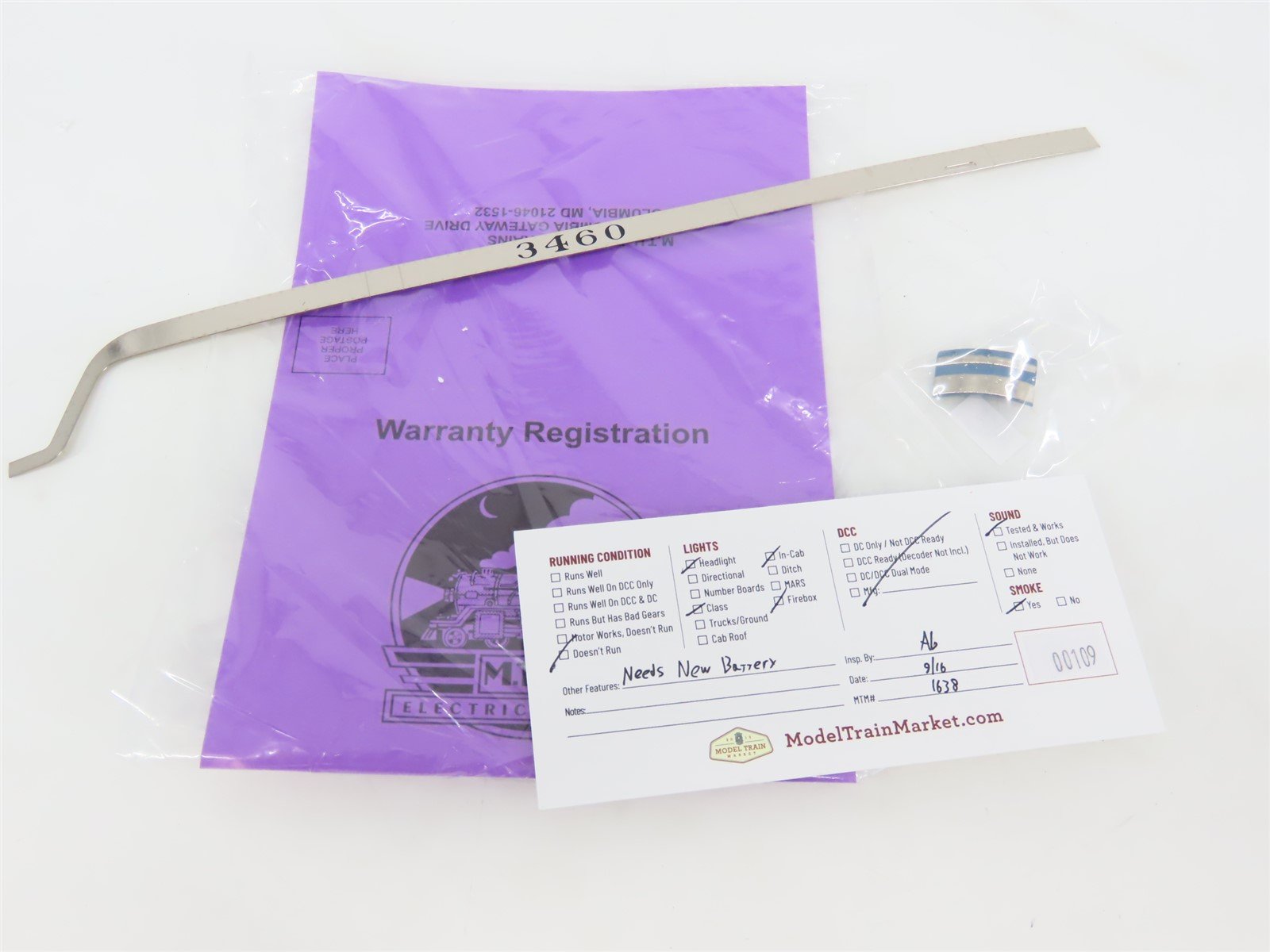 O Gauge 3-Rail MTH 20-3079-1 ATSF Railway Blue 4-6-4 Steam #3460 NEEDS BATTERY