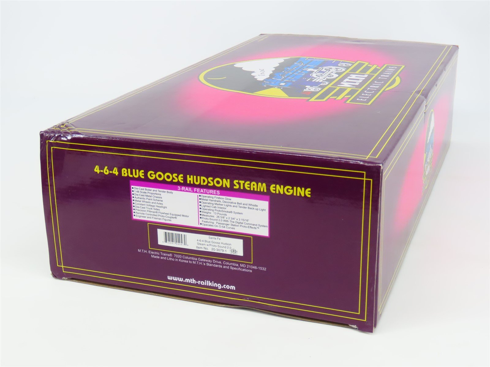 O Gauge 3-Rail MTH 20-3079-1 ATSF Railway Blue 4-6-4 Steam #3460 NEEDS BATTERY