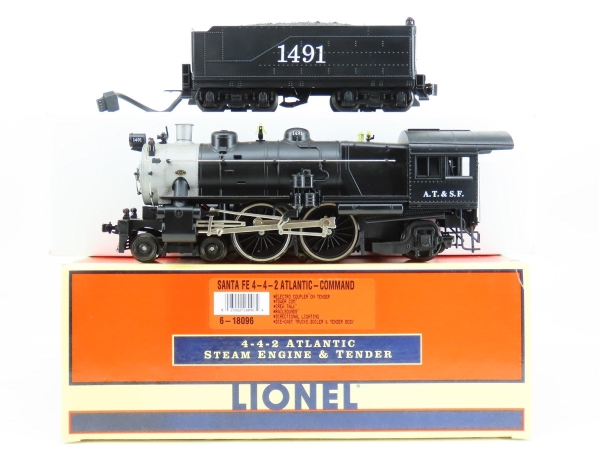 O Gauge 3-Rail Lionel 6-18096 ATSF Santa Fe 4-4-2 Atlantic Steam #1491 wTMCC