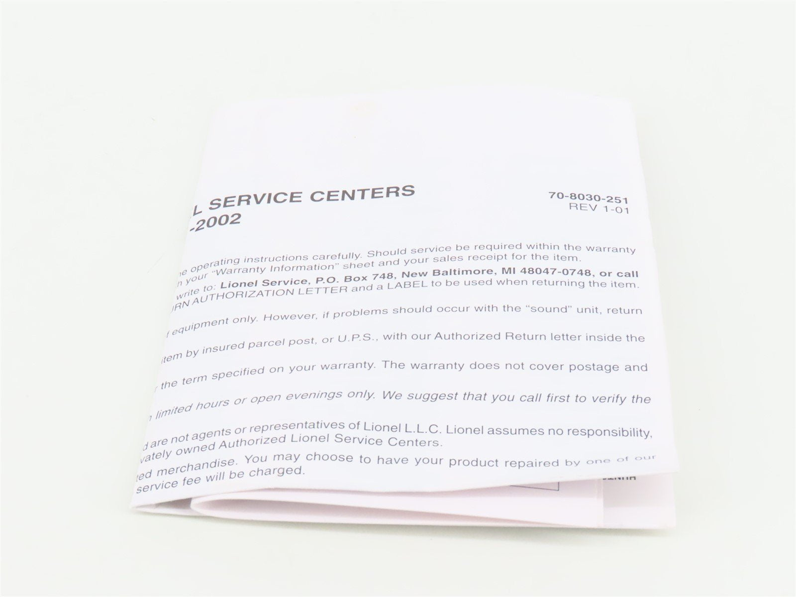 O Gauge 3-Rail Lionel 6-14111 #153IR Infrared IR Controller