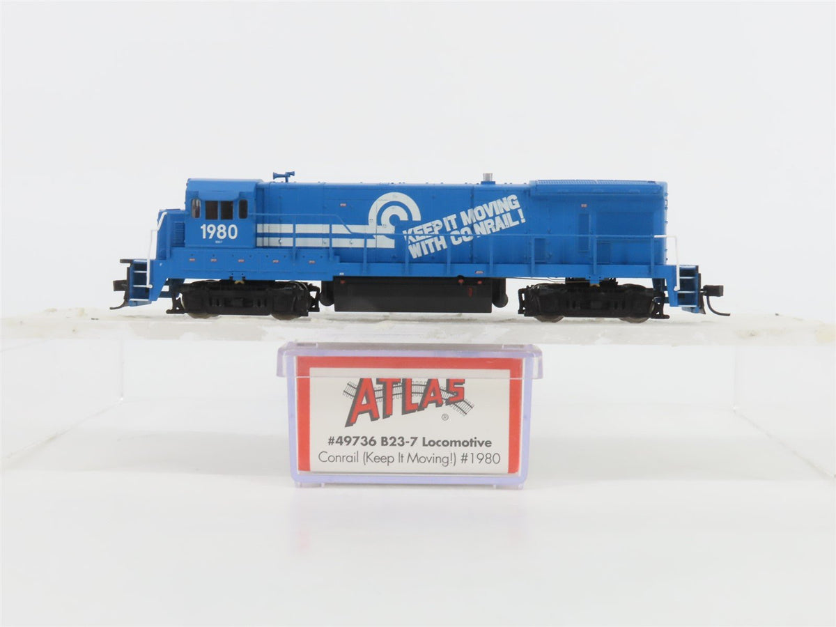 N Atlas 49736 CR Conrail &quot;Keep It Moving&quot; GE B23-7 Diesel #1980 - DCC Ready