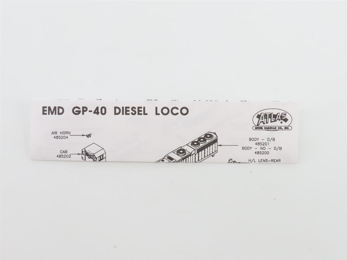 N Scale Atlas 48518 CR Conrail EMD GP40 Diesel Locomotive #3054