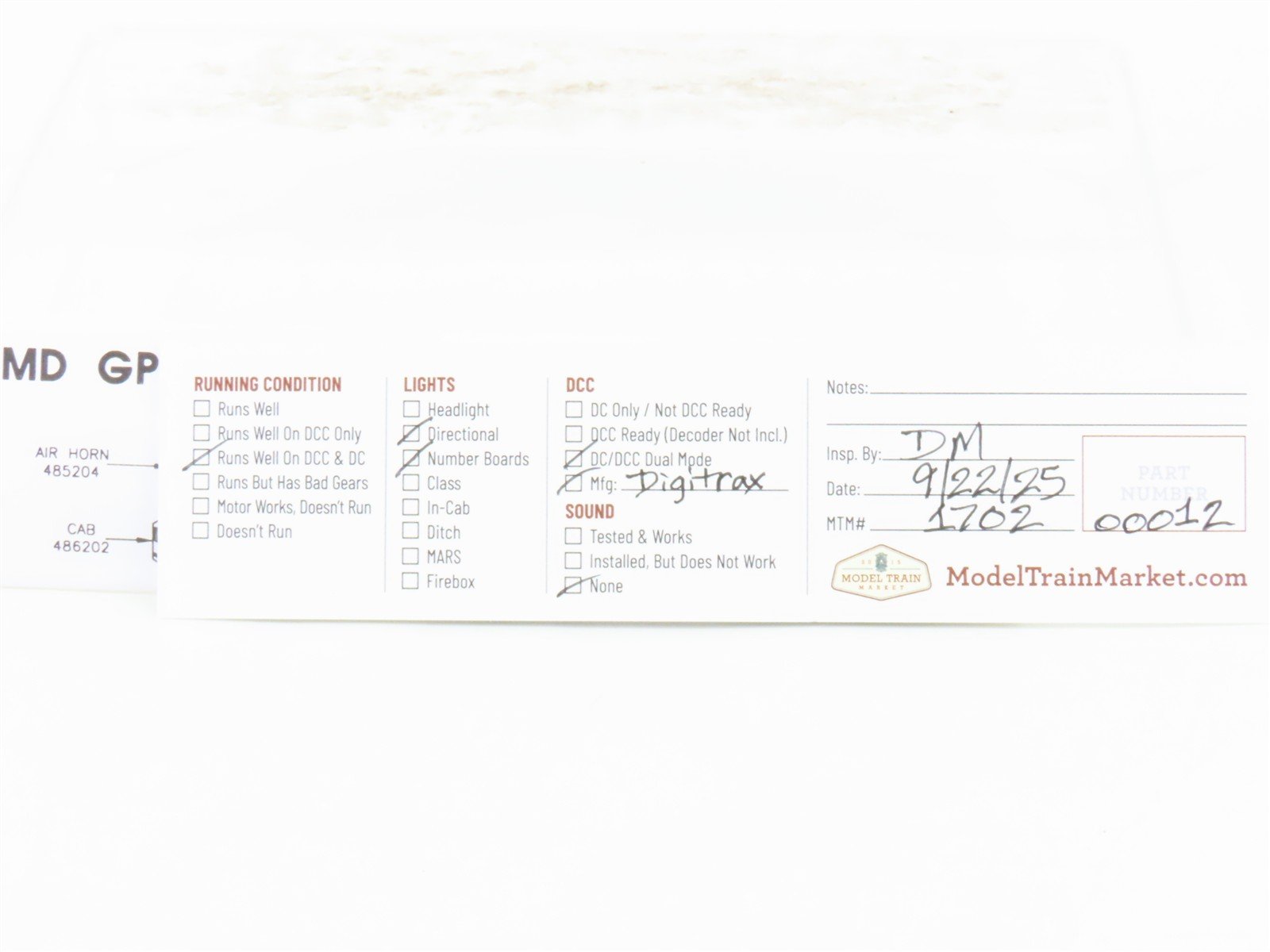 N Scale Atlas 48608 CR Conrail Quality EMD GP40-2 Diesel #3400 w/ DCC