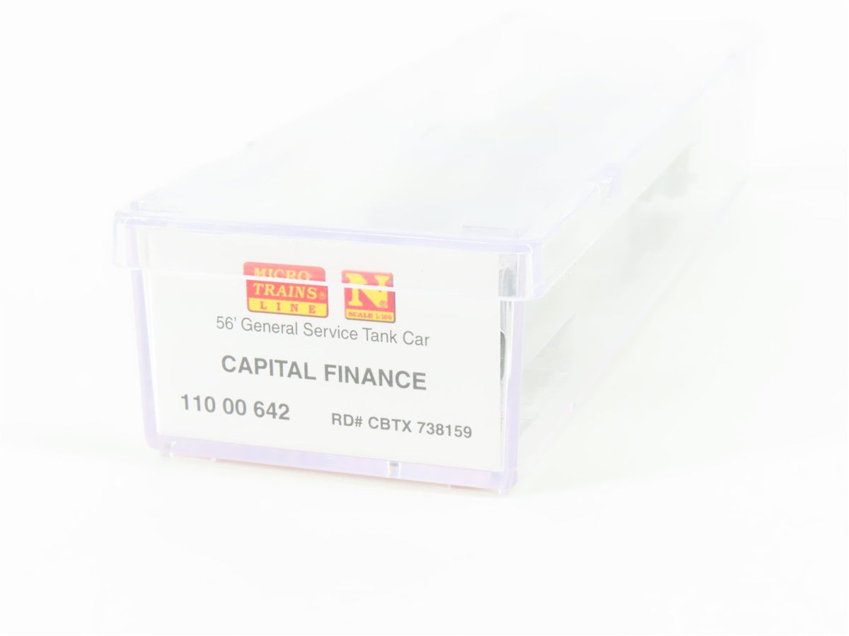 N Scale Micro-Trains MTL 11000642 CBTX Capital Finance 56&#39; Tank Car #738159