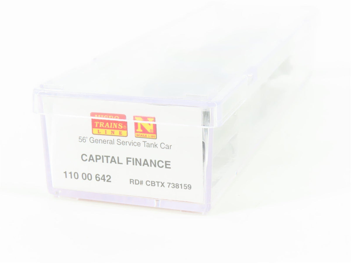 N Scale Micro-Trains MTL 11000642 CBTX Capital Finance 56&#39; Tank Car #738159
